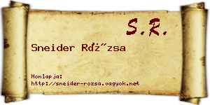 Sneider Rózsa névjegykártya