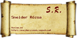 Sneider Rózsa névjegykártya